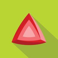 Red diamond icon, flat style. vector