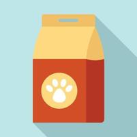 Carton dog packet icon, flat style vector