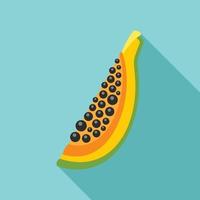 Piece of papaya icon, flat style vector