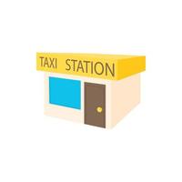 icono de la estación de taxis, estilo de dibujos animados vector