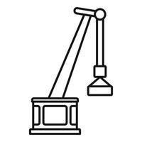 Port crane icon, outline style vector