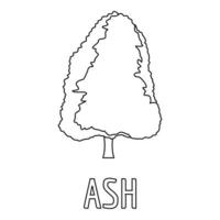 Ash icon, outline style. vector