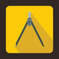 Compass tool icon in flat style vector
