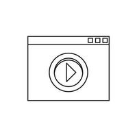 icono de reproductor multimedia de película de vídeo, estilo de contorno vector