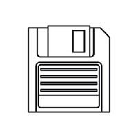 Magnetic diskette icon, outline style vector