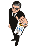 garde du corps de l'agent des services secrets montrant la carte d'identité du fbi. png
