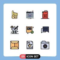 Set of 9 Modern UI Icons Symbols Signs for bubble package fuel ecommerce food Editable Vector Design Elements