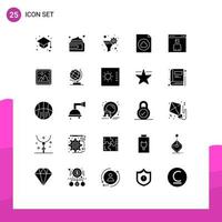 25 Solid Glyph concept for Websites Mobile and Apps interface avatar data filter file cloud Editable Vector Design Elements