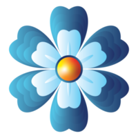 design de ilustração de flor azul png