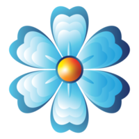 design de ilustração de flor azul png