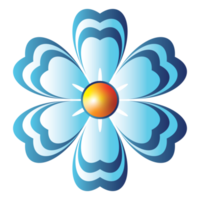 blue flower illustration design png