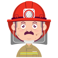 bombeiro cara de dúvida desenho animado fofo png