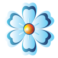 blue flower illustration design png