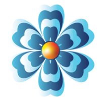 blue flower illustration design png