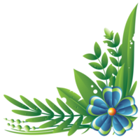 Flower right down corner frame png