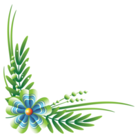 Flower left down corner frame png