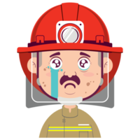 bombero llorando cara dibujos animados lindo png