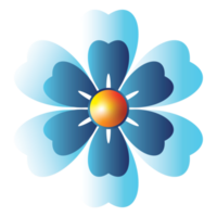 conception d'illustration de fleur bleue png