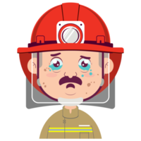 feuerwehrmann weinendes gesicht cartoon niedlich png