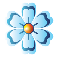 design de ilustração de flor azul png