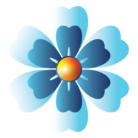 blue flower illustration design png