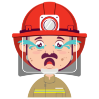 bombero llorando cara dibujos animados lindo png