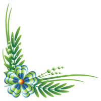 Flower left down corner frame png