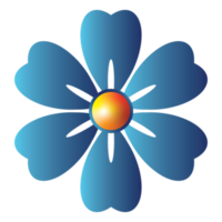 design de ilustração de flor azul png