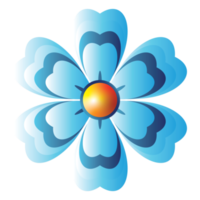 blue flower illustration design png