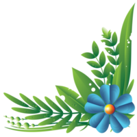 Flower right down corner frame png