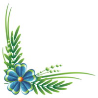 Flower left down corner frame png