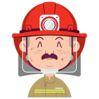 feuerwehrmann glückliches gesicht cartoon niedlich png