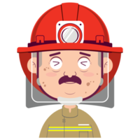 bombero cara feliz dibujos animados lindo png