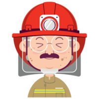 pompier visage heureux dessin animé mignon png