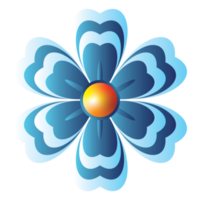 blue flower illustration design png