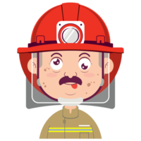 feuerwehrmann verspieltes gesicht cartoon niedlich png