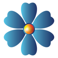 design de ilustração de flor azul png