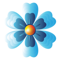 blue flower illustration design png