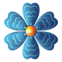 design de ilustração de flor azul png