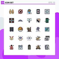 Universal Icon Symbols Group of 25 Modern Filled line Flat Colors of game hard disk navigation gadgets location Editable Vector Design Elements