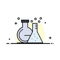 Flask Lab Tube Test Business Logo Template Flat Color vector