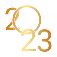Gold text with happy new year 2023 png