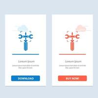 Setting Gear Wrench Screw  Blue and Red Download and Buy Now web Widget Card Template vector