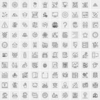 Pack of 100 Universal Line Icons for Mobile and Web vector