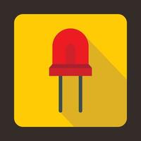 Red halogen lamp icon, flat style vector