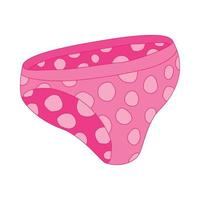 icono de pantalones punteados rosa femenino, estilo de dibujos animados vector