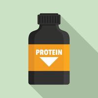 Protein sport bottle icon, flat style vector