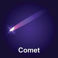 icono de cometa espacial, estilo isométrico vector