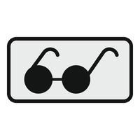 Glasses for the blind icon, flat style. vector