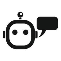 Smart chatbot icon, simple style vector